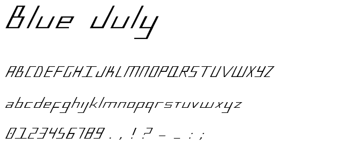 Blue July font